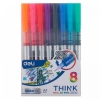 Набор ручек-роллеров "Think" 8 шт, разноцветный