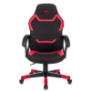 Кресло игровое Бюрократ "Zombie 10", текстиль/эко.кожа, пластик, черный, красный