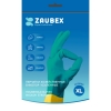 Перчатки латексные хозяйственные Zaubex БИКОЛОР, усиленные, зеленый, желтый
