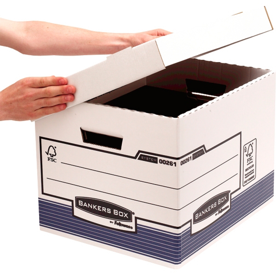 Короб архивный Bankers Box Basics FS-00101 325х260х420мм картон Fellowes